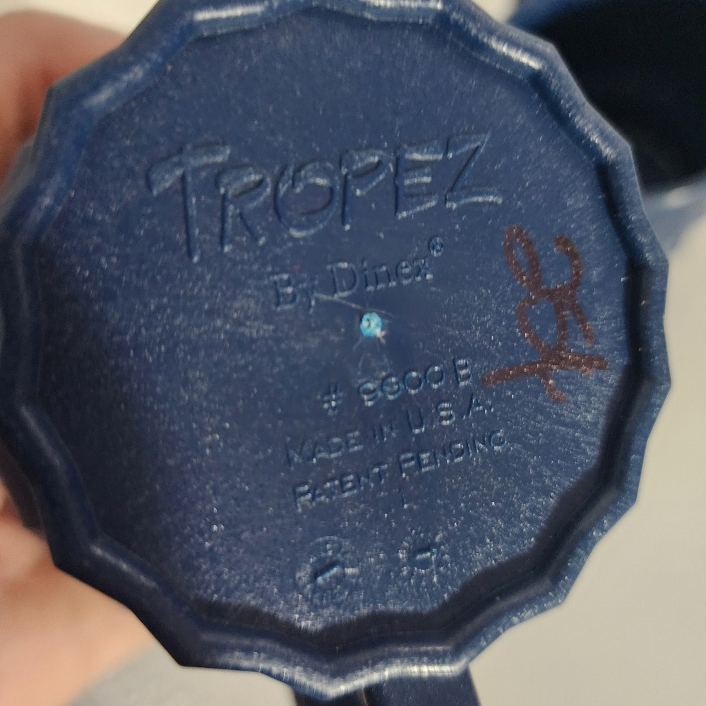 Tropez by Dinex Navy Blue Insulated Coffee Mugs Set of 2 Faceted Made in USA - Picture 10 of 12